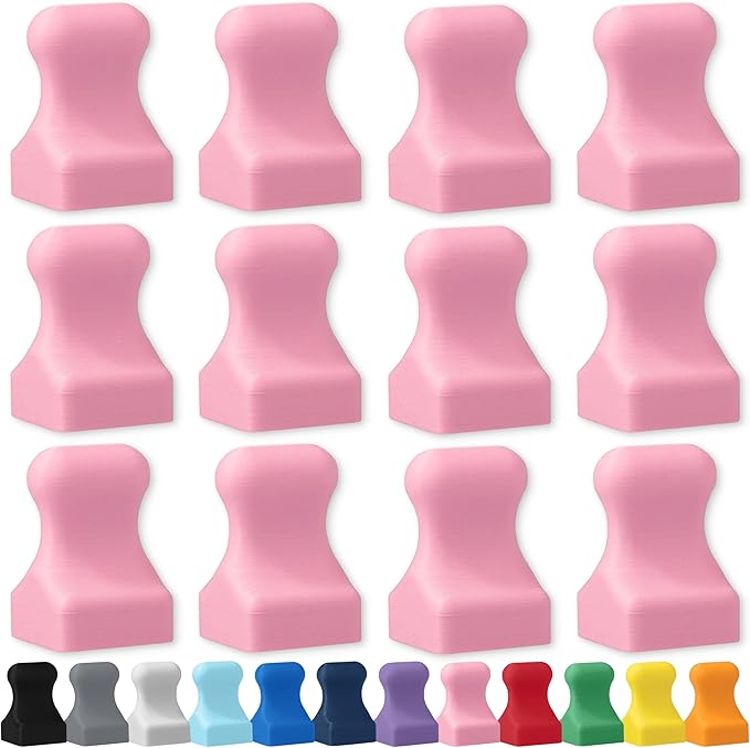 Glassboard Studio MiniPawn Magnet - Strong Neodymium Rare Earth Magnets for Fridge, Whiteboard, Locker & Magnetic Glassboards - Ideal for Crafting & Office Use - Strong Fridge Magnets (Blush Pink, 12)-DeskLoop Office