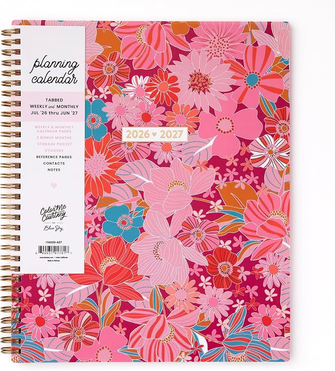 Blue Sky Color Me Courtney 2026-2027 Weekly and Monthly Academic Year Planner by BlueSky