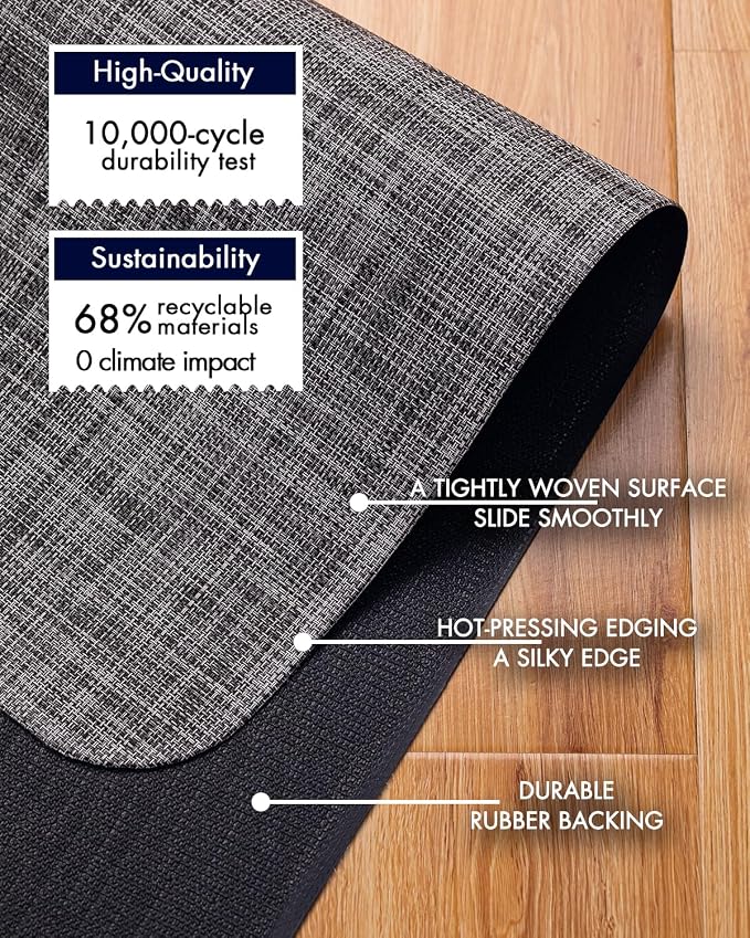 BARoyal Office Chair Mat for Hardwood Floor Under Desk Computer Rolling Chair - Image 4