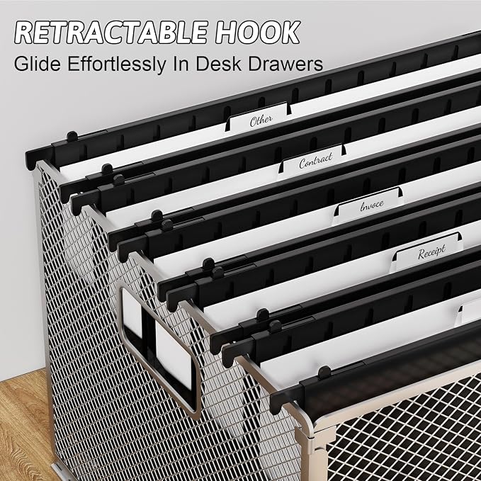 Plastic Extra Capacity Legal Size Hanging File Folders, 12 Pack Reinforced - Image 6