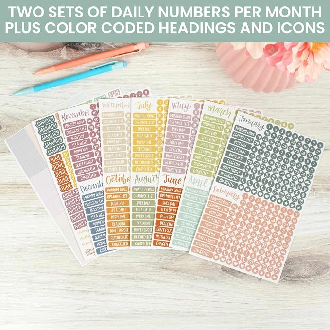 bloom daily planners Calendar Essentials Planner Stickers - Image 5