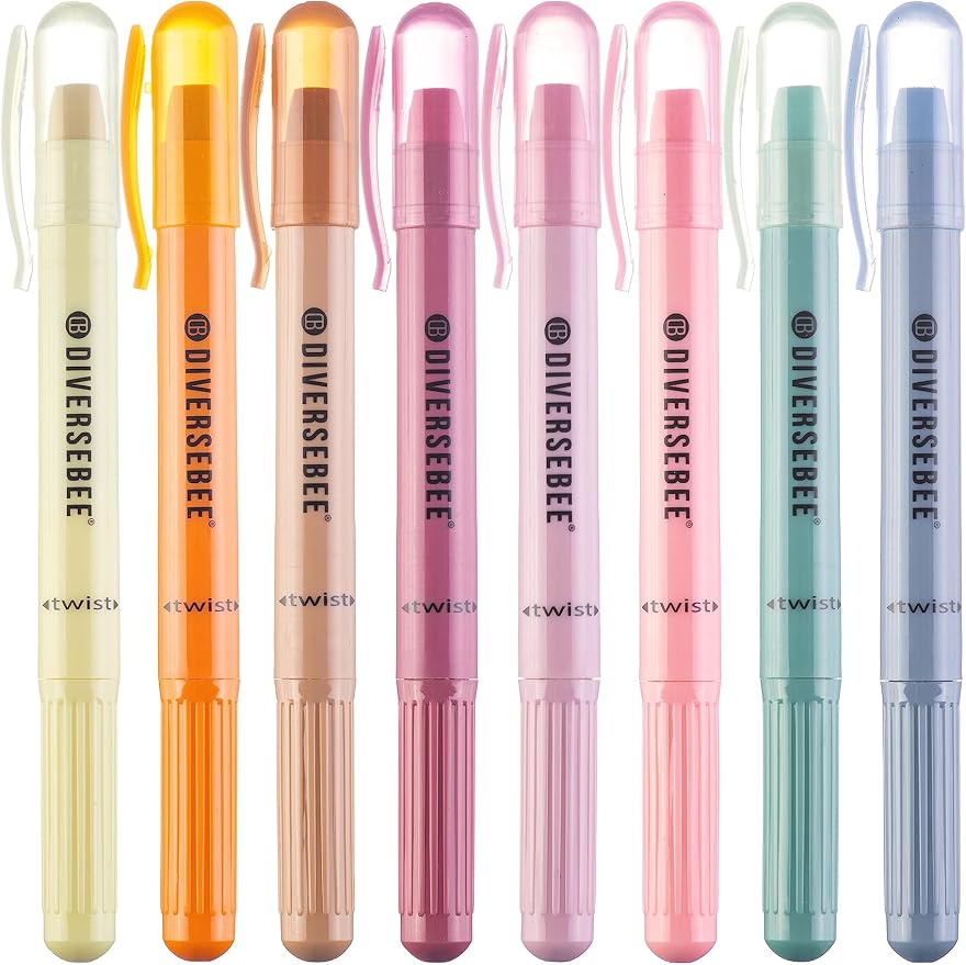 DIVERSEBEE Bible Highlighters and Pens No Bleed, 8 Pack Assorted Colors Gel by DiverseBee