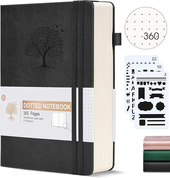 Ansopu Dotted Journal Notebook, 360 Numbered Pages Bullet Dot Grid Journals by Ansopu