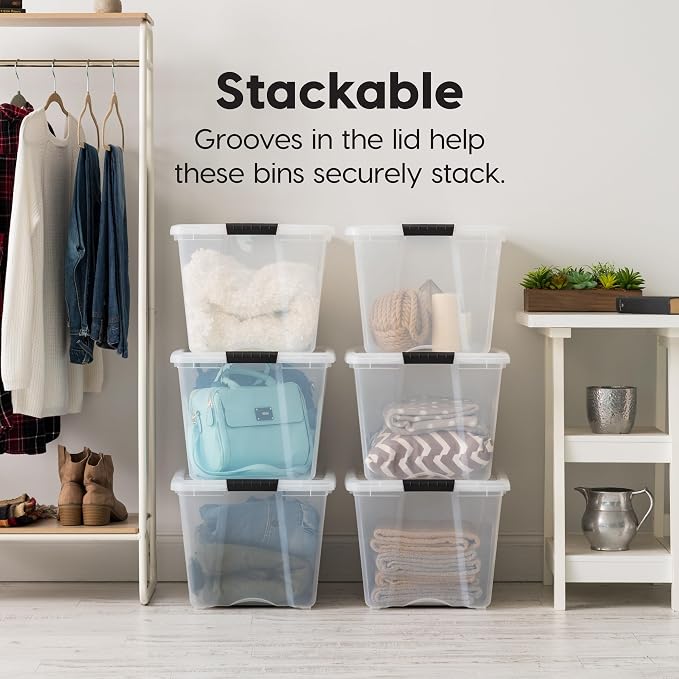 IRIS USA 12-Pack 54 Quart Stackable Storage Bins - Image 7