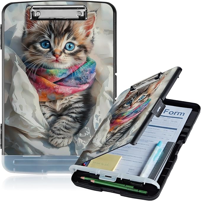 Clipboard with Storage, Nursing Clip Board 8.5 x 11 Storage Organization Box by Unknown