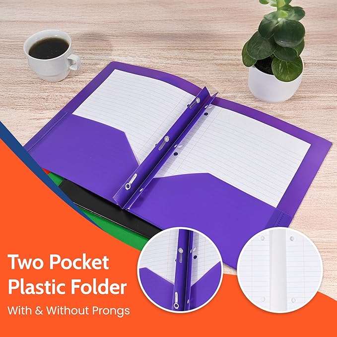 24 Pack White Plastic Folders - Image 7