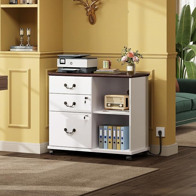 DEVAISE 3 Drawer File Cabinet, Wood Lateral Filing Cabinet - Image 2