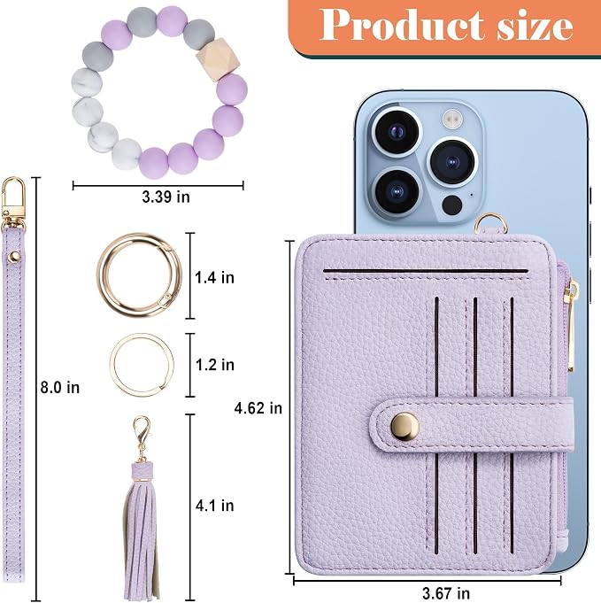 Airkit Wristlet Wallets for Women, Keychain RFID Blocking Credit Card Holder - Image 3