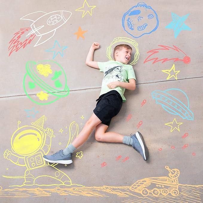 JOYIN 120 PCS Sidewalk Chalks for Kids Giant Box Non-toxic Jumbo Colored Washable Sidewalk Chalk for Toddlers in 10 Colors-DeskLoop Office