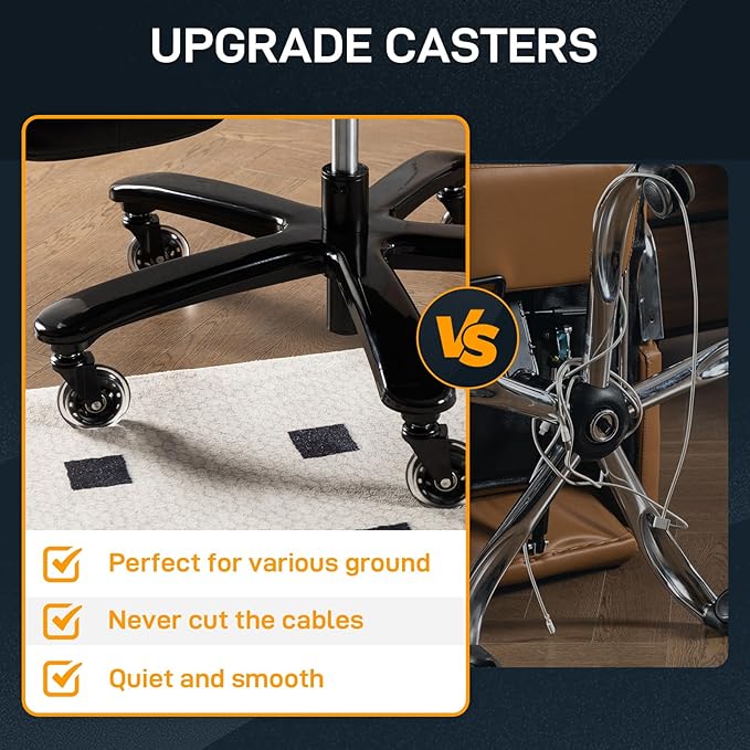 500 LBS Big and Tall Office Chair with Foot Rest High Back Recline Ergonomic Chair for Heavy People, Executive Office Chair Comfortable for Home Office, Large Computer Desk Chair Black-DeskLoop Office