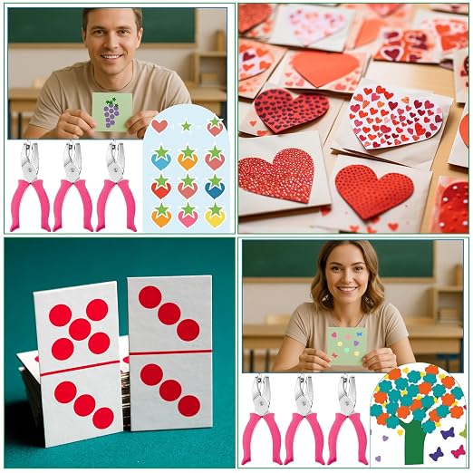 Lothee 8 Pcs Hole Punch Shapes Single Hole Paper Punchers - Image 5