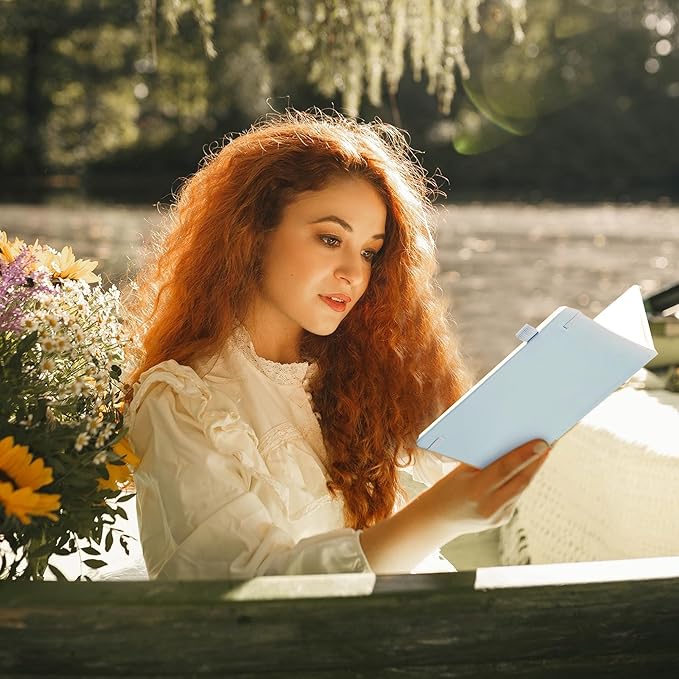 Lined Journal Notebook for Women Cute Leather Journaling Notebooks for Writing 192 Pages A5 Hardcover Aesthetic Floral Diary, 5.7 x 8.3 In, Blue-DeskLoop Office