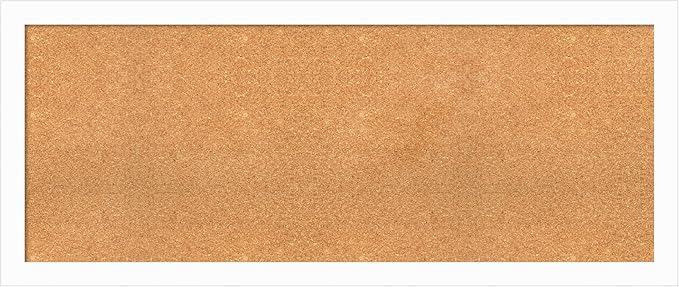 Amanti Art Natural Cork Board for Wall, 23x55 Vision Board with White Frame, Oversize Corkboard Office Decor for Home Organization, Casual Corkboard Pinboard to Display Items for Home Organization in-DeskLoop Office