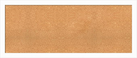 Amanti Art Natural Cork Board for Wall, 23x55 Vision Board with White Frame, Oversize Corkboard Office Decor for Home Organization, Casual Corkboard Pinboard to Display Items for Home Organization in-DeskLoop Office