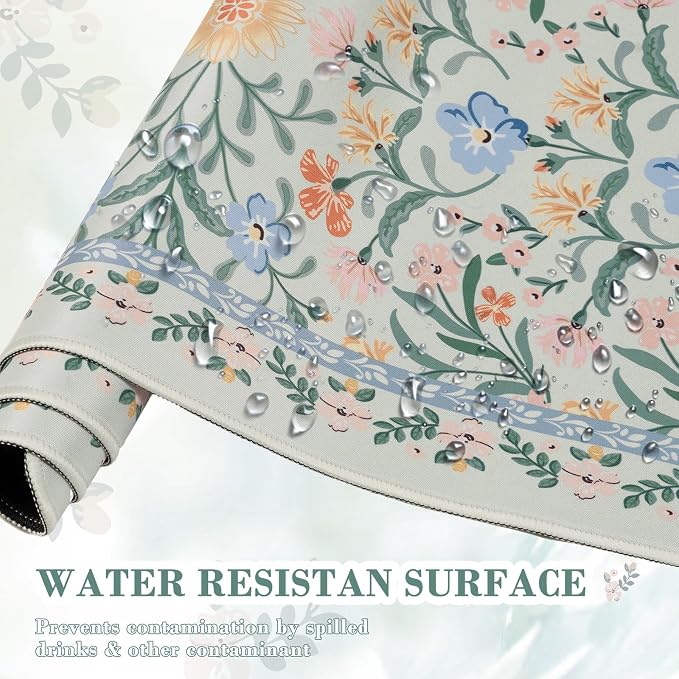 iCasso Aesthetic Floral Desk Mat, L Mouse Pads, Anti-Slip Mousepad - Image 5