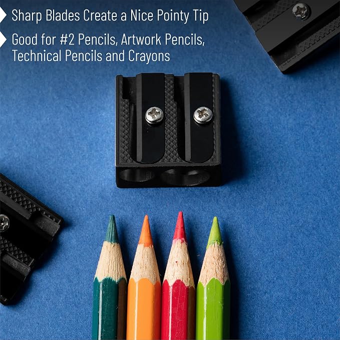 Mr. Pen- Handheld Metal Pencil Sharpener, 6 Pack | 2-Hole Dual Size - Image 7