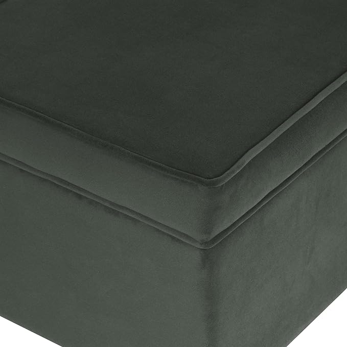 Home Decor | Dinah Collection Modern Storage Ottoman | Ottoman with Storage for Living Room & Bedroom(Loden Green Velvet)-DeskLoop Office