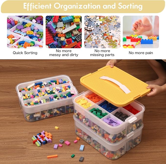 Douorgan Toy Storage Organizer for Lego Stackable Organizer Bins - Image 2