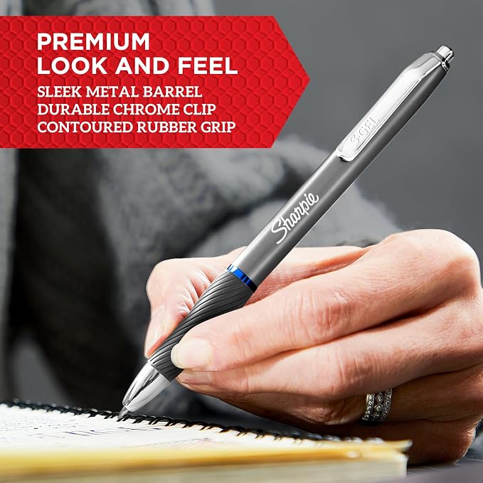 Sharpie S-Gel, Gel Pens, Sleek Metal Barrel, Medium Point - Image 5