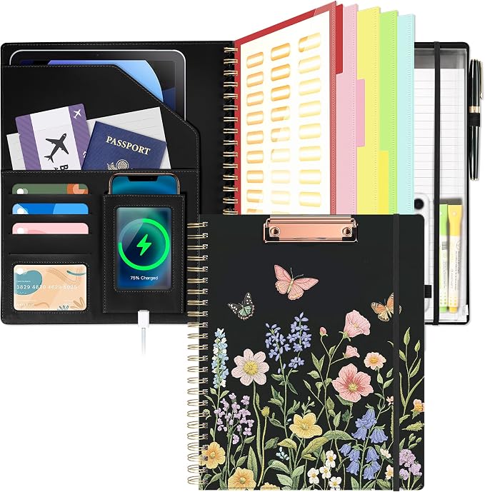 Ospelelf Clipboard with Storage Spiral Clipboard Folio by OspelelfOfficeSupplies