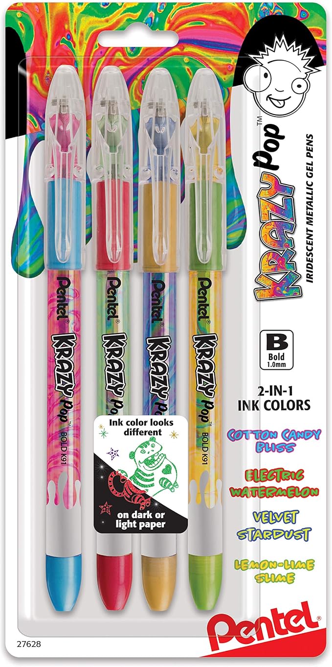 Pentel Krazy POP Beauty Beauty Iridescent Gel Pen, Bold Line by PentelofAmerica