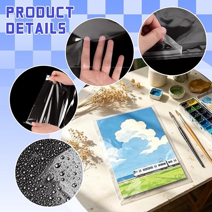VOKOY 100 Pack Cellophane Bags Self Sealing, Resealable Clear Plastic Sleeves - Image 3