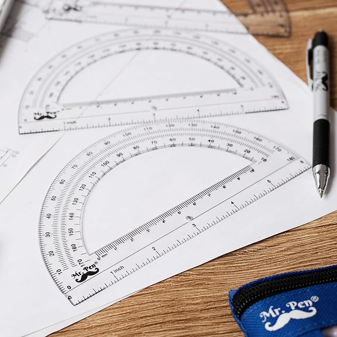 Mr. Pen Protractor, 6 Inches Protractor, Pack of 3