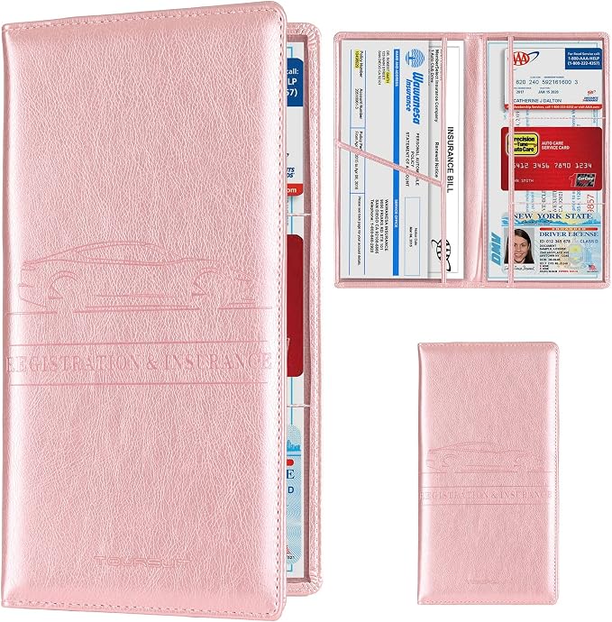 TOURSUIT Car Registration and Insurance Card Holder, Vehicle License Document by TOURSUIT