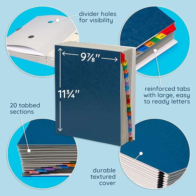 Blue Summit Expanding Desk File Sorter Organizer, Alphabetical File Organizer - Image 4