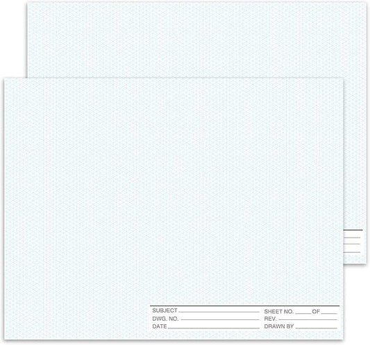 2 Pack 50 Sheets 22" x 17" Isometric Graph Paper Pad Landscape by gisgfim