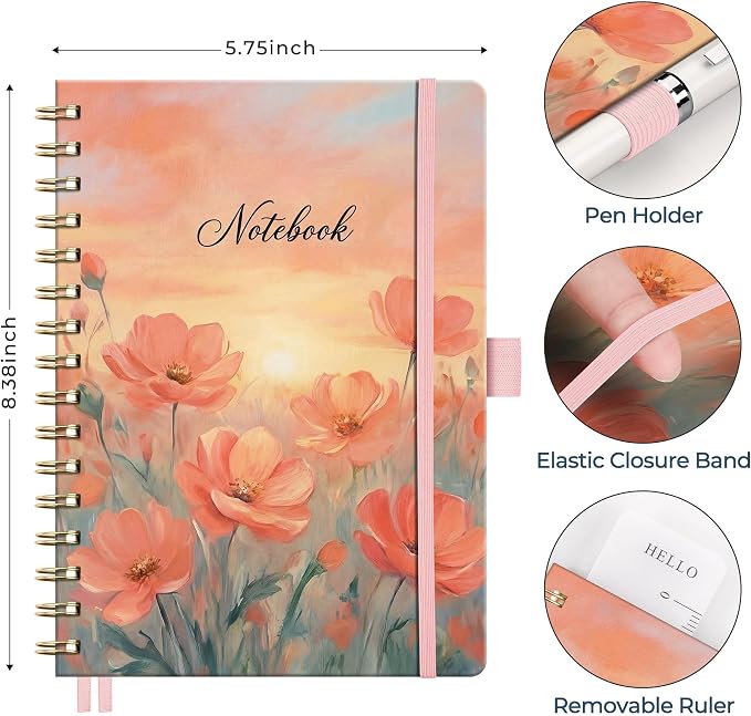 AHGXG Spiral Journal Notebook, 160 Lined Pages, A5 Medium Size, - Image 3