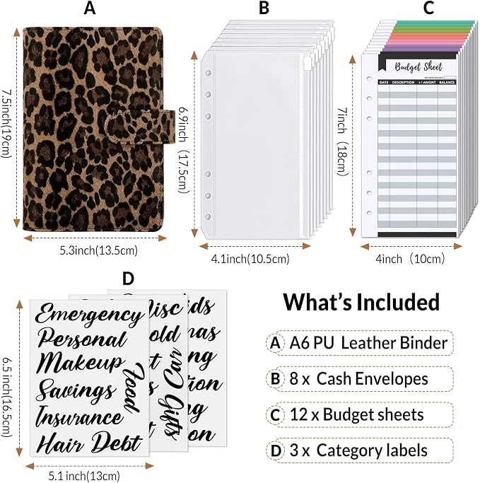 SKYDUE A6 Budget Binder with Zipper Envelopes, Money Organizer - Image 2