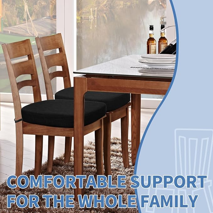 BUYUE Thickened 2.5" Dining Chair Cushions Set of 6, U-Shape High Density Foam - Image 2