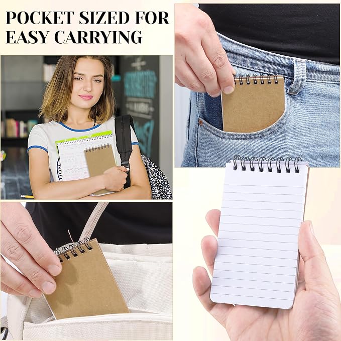 Thboxes 8 Pack Pocket Notebook, 3x5 Small Spiral Notebooks - Image 6