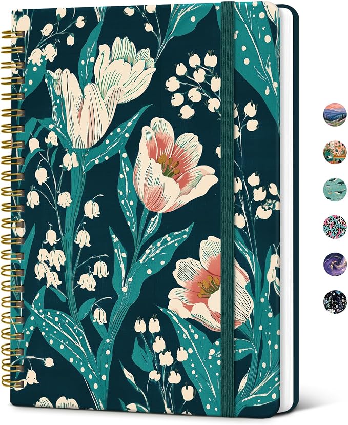 Taja Spiral Lined Journal for Women, Notebook for Work by Taja