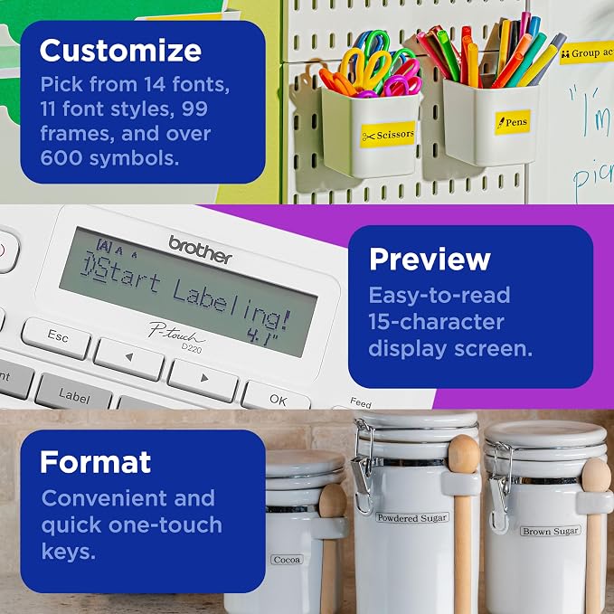 Brother P-Touch PTD220 Home/Office Everyday Label Maker | Prints TZe Label - Image 5