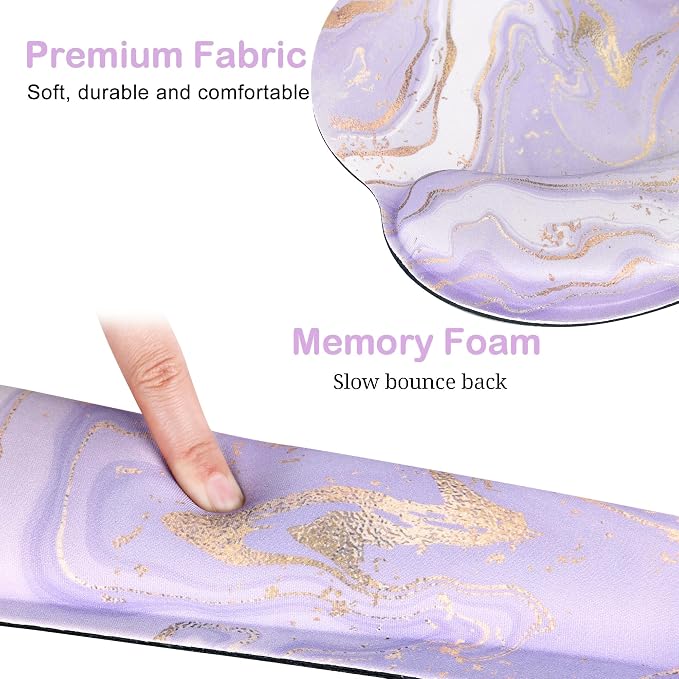 Ergonomic Mouse Pad with Wrist Rest and Keyboard Wrist Rest, Memory Foam Wrist - Image 3