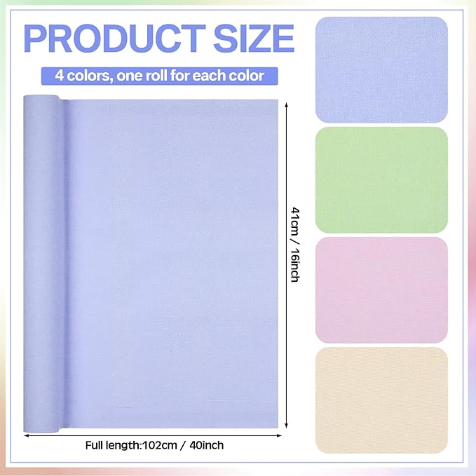 4 Pcs Book Cloth Bookcover Fabric Surface with Paper Backed Book Binding Cloth Fabric Book Cover for Scrapbooking Album DIY Craft Supplies Home, 4 Colors(Morandi Color,40 x 16 Inches)-DeskLoop Office