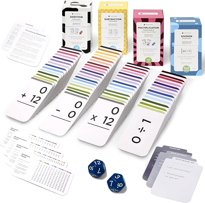 Award-Winning Math Flash Cards – 681 Addition, Subtraction, Teaching Methods & by ThinkTankScholar