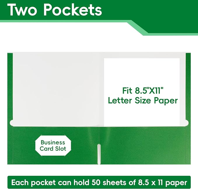 VZCPYTPM 50 Pack Green Folders - Image 3