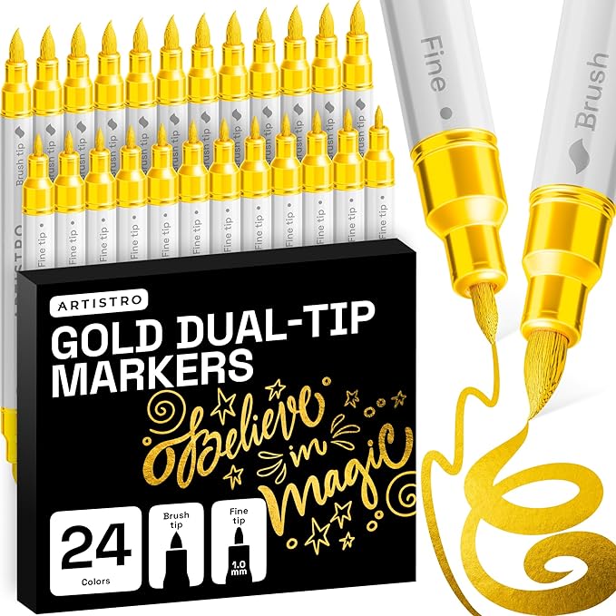 ARTISTRO 24 Gold Acrylic Paint Markers by ARTISTRO