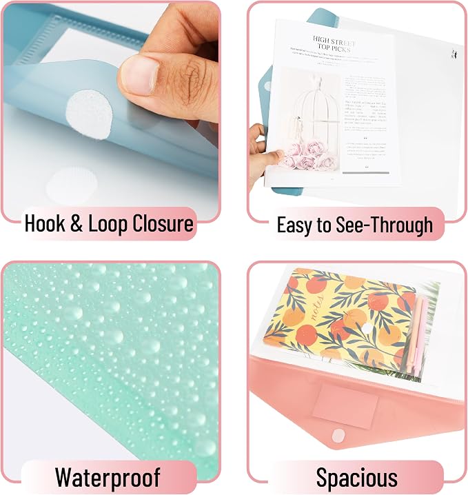 Mr. Pen- Clear Plastic Envelopes File Folders, 10 Pack, Letter Size | Colorful - Image 3