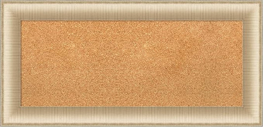 Amanti Art Natural Cork Board for Wall, 17x35 Vision Board with Gold Frame, Medium Corkboard Office Decor for Home Organization, Casual Corkboard Pinboard to Display Items for Home Organization in-DeskLoop Office