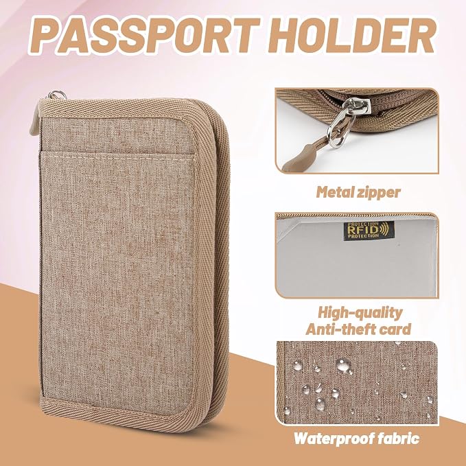Passport Holder for Travel Essentials, RFID Blocking Protector Passport Wallets - Image 3