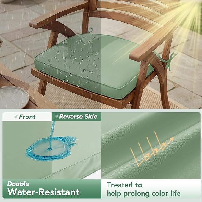 Outdoor Chair Cushions Set of 4: Waterproof & Fade Resistant Patio Furniture - Image 3