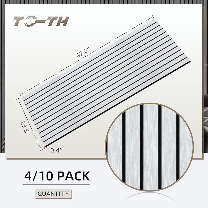 TO-TH Wood-Look Acoustic Panel, 4 Pack 47.2” x 23.6” Soundproof Wall Panels - Image 7