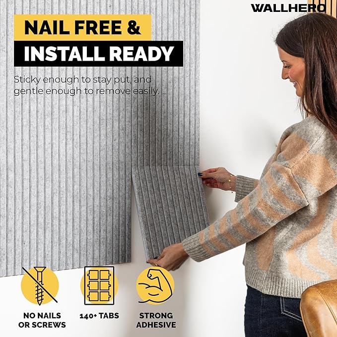 Office Cork Board, 59"x36" | 15 Pack | Felt Tiles for Wall, Tac Board, Large Felt Board, Wall Protector for Dart Board, (Gray Marble Slats)-DeskLoop Office