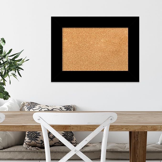 Amanti Art Natural Cork Board for Wall, 17x23 Vision Board with Black Wood Frame, Small Corkboard Office Decor for Home Organization, Casual Corkboard Pinboard to Display Items for Home Organization-DeskLoop Office