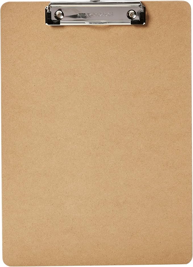 Amazon Basics Hardboard Office Clipboard, Letter Size by AmazonBasics