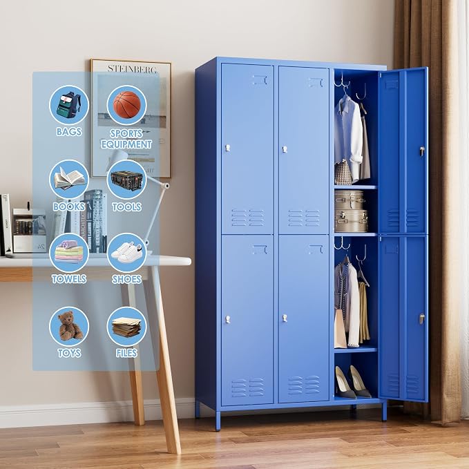 SUPEER 6 Doors Metal Locker for Employees - Image 2